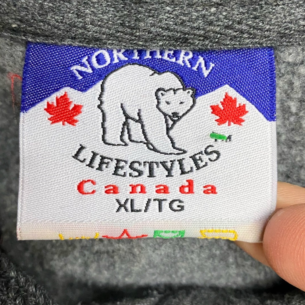 Vintage Northern Lifestyles Canada Grey Embroidered Jasper Canada Hoodie XL - Picture 3 of 16